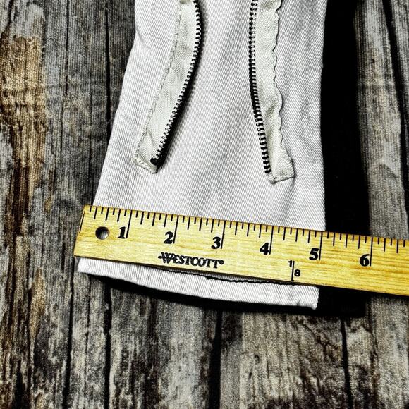 Waimea Skinny Fit Cargo Zip 2 Tone Moto Jeans Mens Size 34x32 Black Cream - Picture 8 of 12